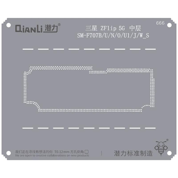 Compra el Stencil Bumblebee (QS666) para Samsung Z Flip 5G en Guatemala, contáctanos para reparaciones de Samsung y componentes al por mayor.