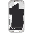 Chasis medio blanco usado para iPhone 16 Plus (A28XX), con piezas pequeñas, ideal para reparación de estructura.