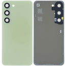 Tapa trasera original Samsung Galaxy S23 (SM-S911B) lima con lente de cámara, repuesto de vidrio para reparación.