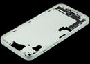 Chasis medio verde usado de iPhone 15 A2846 con pequeñas partes internas para reparación.