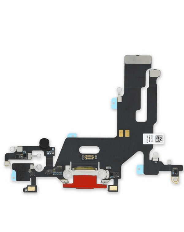 Encuentra el cable flex para el puerto de carga del iPhone 11 (RED) en Guatemala, ideal para reparaciones en talleres y para mayoristas de componentes Apple.