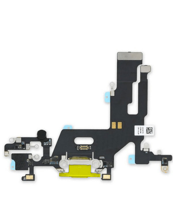 Encuentra el cable flex para puerto de carga de iPhone 11 YELLOW en Guatemala, ideal para reparaciones en talleres o mayoristas de partes Apple.