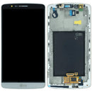 Pantalla LCD blanca LG G3 D850 D851 D855 con frame original para reparación de display roto.