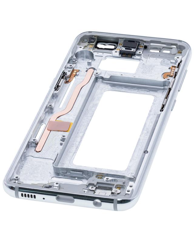 El marco intermedio compatible para Samsung Galaxy S8 en Guatemala con piezas pequeñas y color Arctic Silver está disponible en nuestro taller de reparaciones.