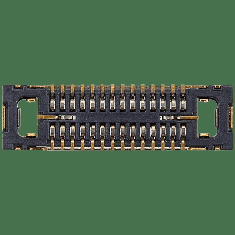 Repuesto de altavoz auricular conector FPC antena superior compatible con iPhone 15 Pro/15 Pro Max (28 Pin) disponible en Guatemala para reparaciones de iPhone.