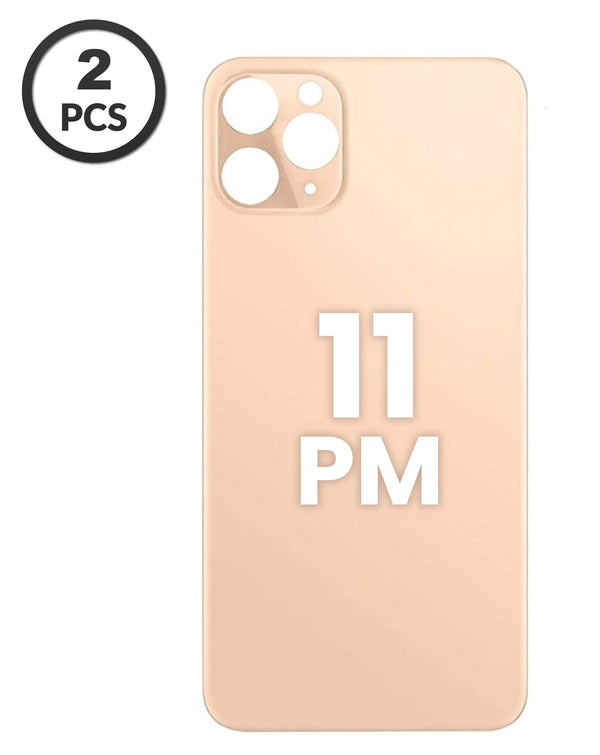 Tapa trasera compatible con iPhone 11 Pro Max en color dorado disponible en Guatemala para reparaciones de componentes.