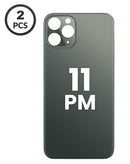 Tapa trasera iPhone 11 Pro Max de color Midnight Green con orificio de cámara mayor, disponible en Guatemala para reparaciones.