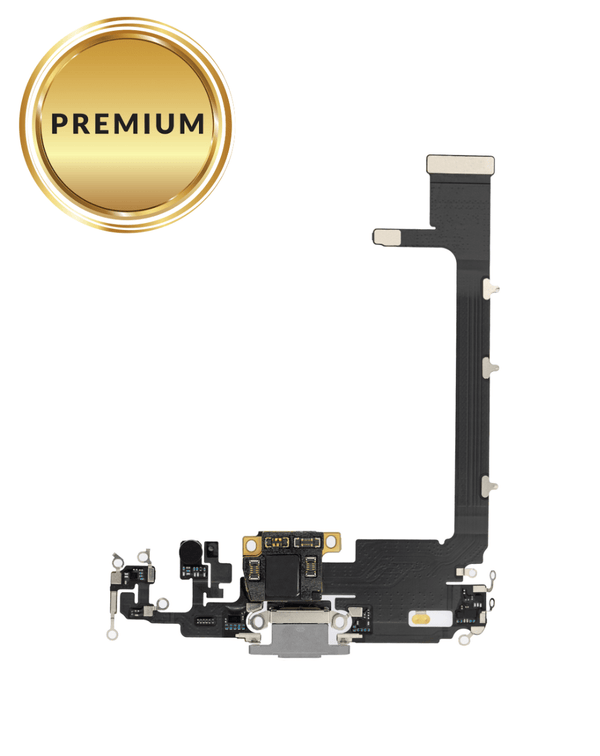 Reparación de puerto de carga para iPhone 11 Pro Max plateado en Guatemala, tienda especializada en componentes originales y servicio técnico de calidad.