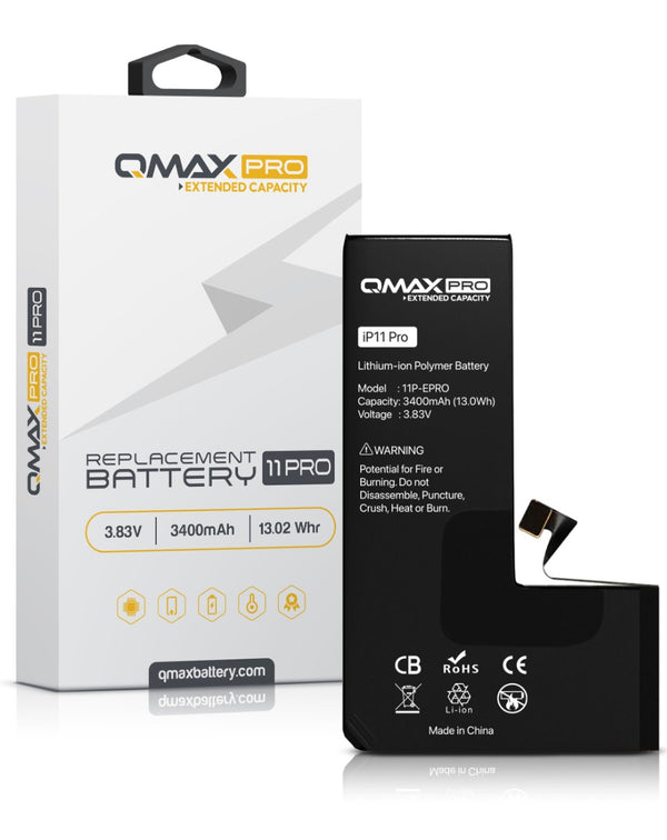 Ranura la batería QMAX Pro de 3400 mAH para iPhone 11 Pro en Guatemala.