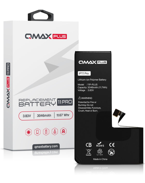 Batería para iPhone 11 Pro con 3046 mAH disponible en Guatemala para reparaciones de dispositivos.
