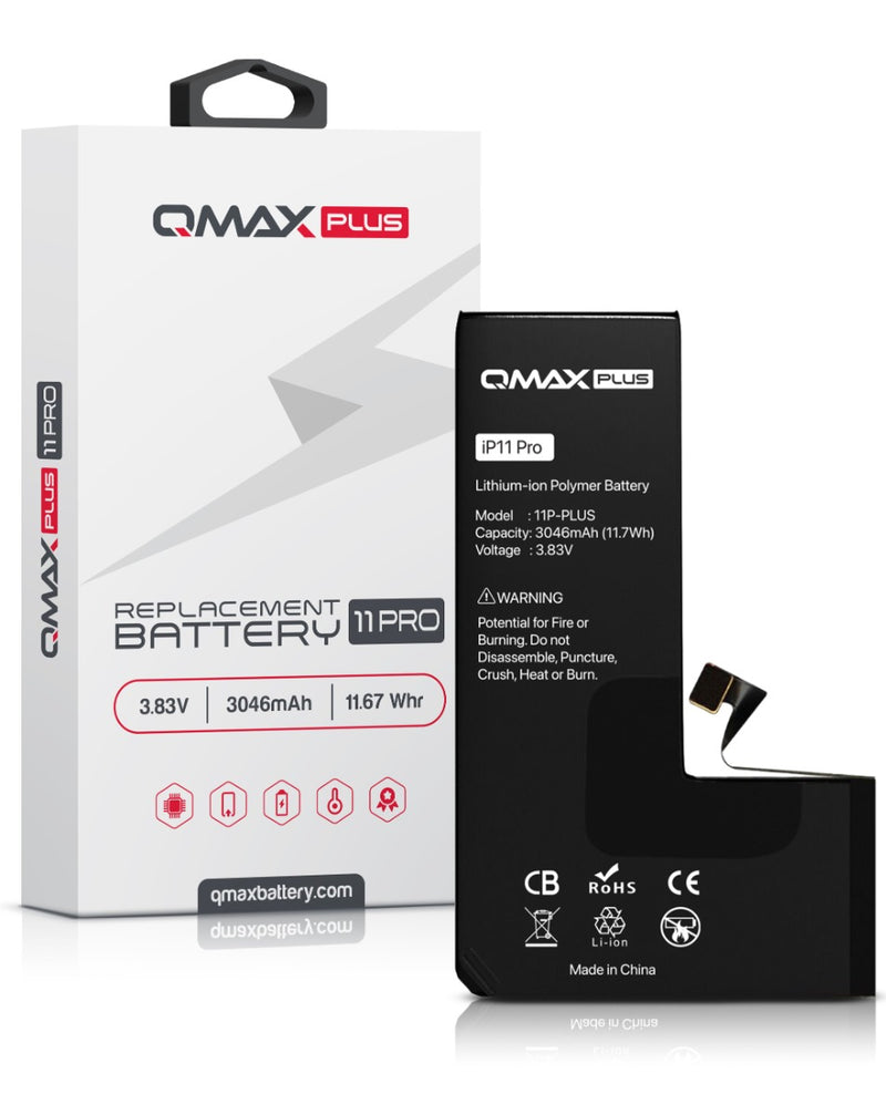 Batería para iPhone 11 Pro con 3046 mAH disponible en Guatemala para reparaciones de dispositivos.