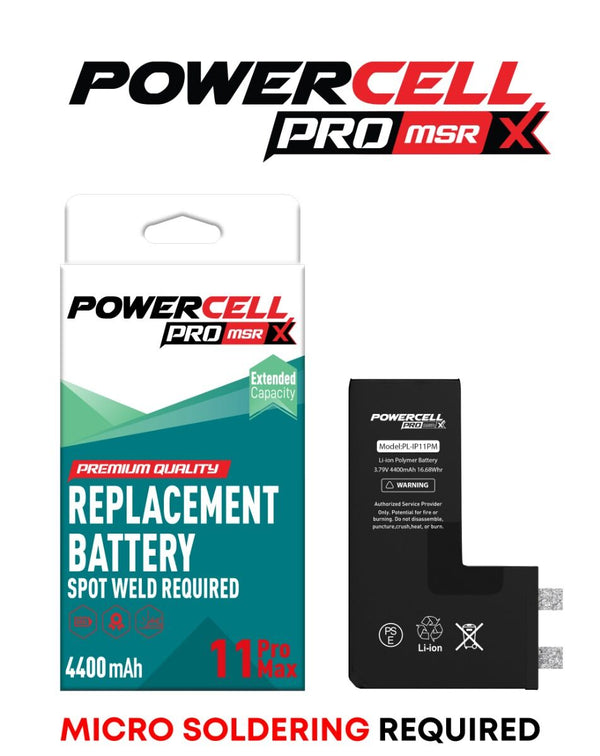 Celda Powercell de iPhone 11 Pro Max Lista para soldadura spot  (3969 mAh)