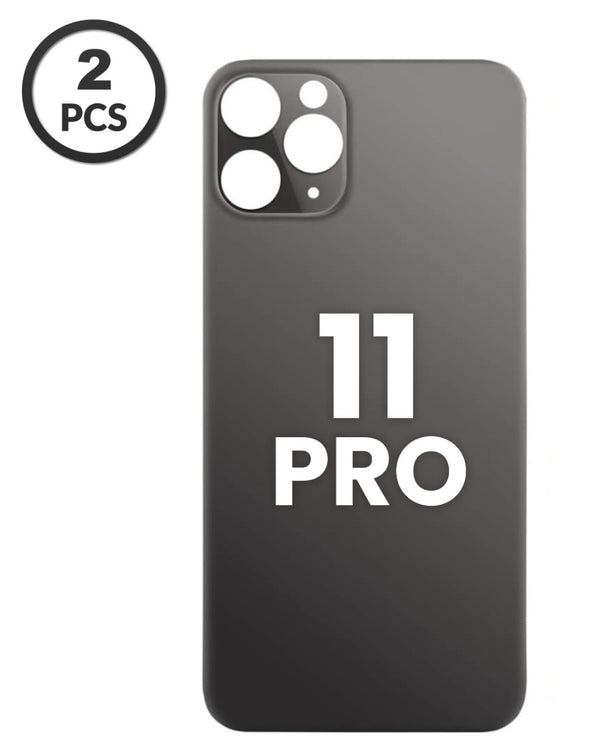 Tapa trasera con orificio mayor para cámara iPhone 11 Pro en color Space Gray disponible para reparaciones en Guatemala.