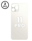 Tapa trasera de vidrio para iPhone 11 Pro en color plateado, disponible en Guatemala para reparaciones en talleres especializados.