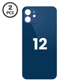 Tapa trasera iPhone 12 Azul con orificio de cámara más grande disponible en Guatemala para reparaciones.