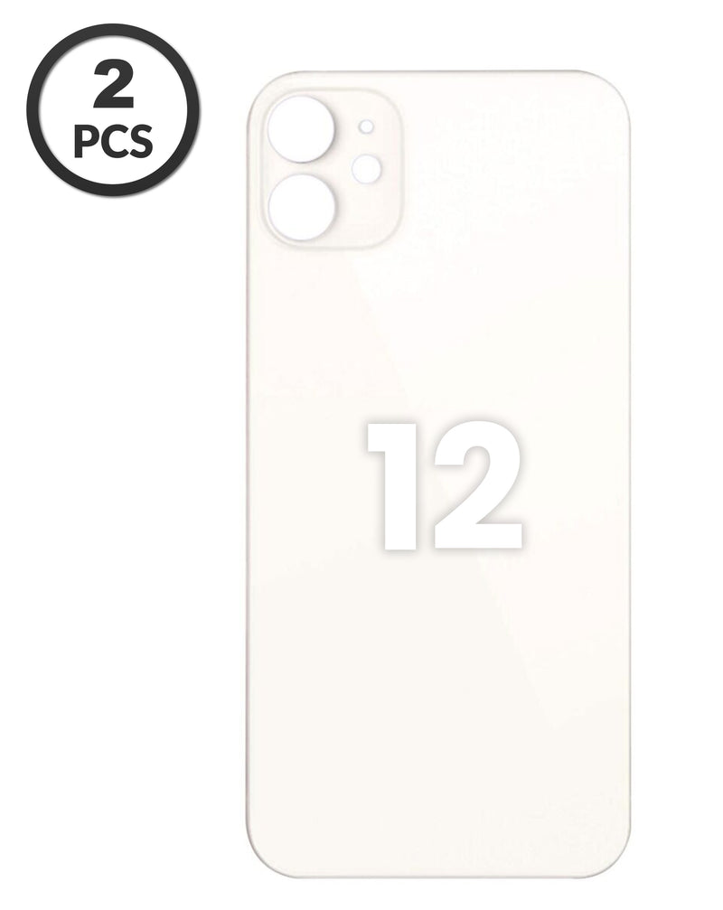 Tapa trasera con agujero de cámara más grande para iPhone 12 en Guatemala, venta al por mayor, disponible en color blanco.