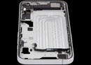 Tapa trasera color blanco con puerto de carga y piezas pequeñas para iPhone 16e (A2894, A3408, A3409) OEM Grade A.