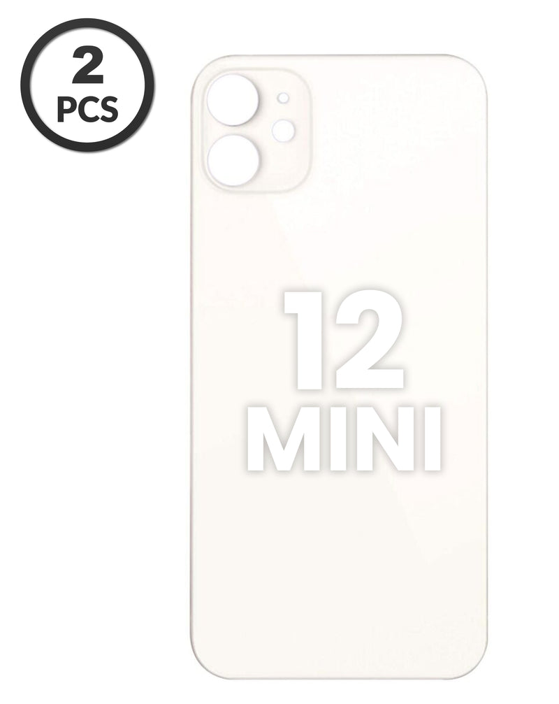 Tapa trasera blanca con orificio de cámara agrandado para iPhone 12 Mini, disponible en mayorista de partes de iPhone en Guatemala.