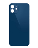 Tapa trasera azul sin logo con orificio mayor para cámara del iPhone 12 Mini en Guatemala.