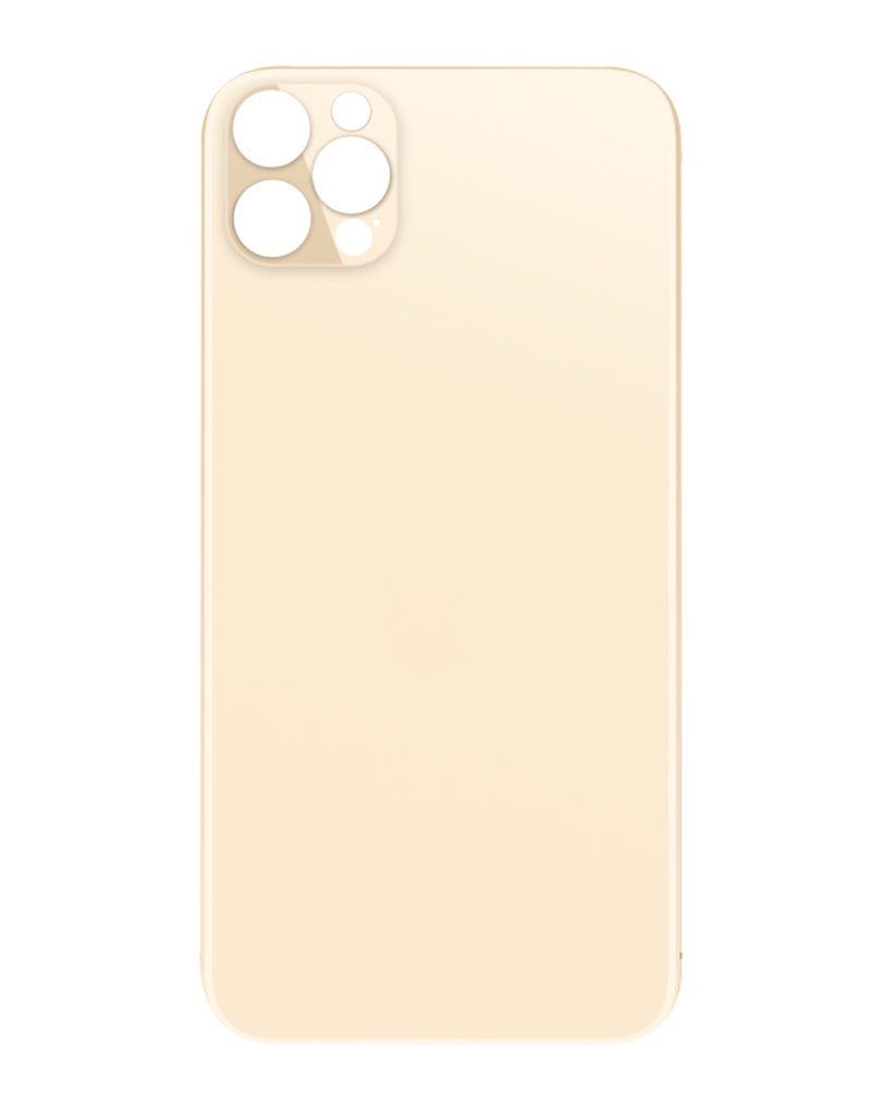 Tapa trasera con agujero de cámara más grande para iPhone 12 Pro en Guatemala, ideal para reparaciones de vidrio en talleres especializados.