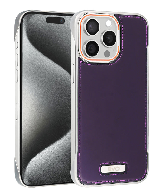 Encuentra la funda de cuero delgada EVO PURPLE para iPhone 12 y 12 Pro en Guatemala, venta al por mayor en tiendas especializadas en accesorios para iPhone.