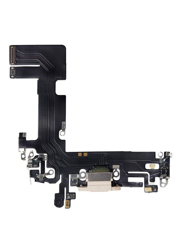Encuentra el puerto de carga con cable flex para iPhone 13 color rosa en Guatemala, ideal para reparaciones en talleres especializados y mayoristas de componentes iPhone.