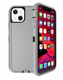 Encuentra la mejor funda protectora y resistente en Guatemala para tu iPhone 13 Mini en color gris y negro.