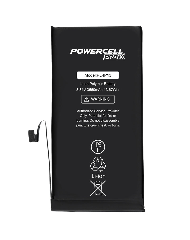 Encuentra la batería POWERCELL PRO iPhone 13 de 3560 mAh en Guatemala en talleres de reparación de baterías para iPhone.