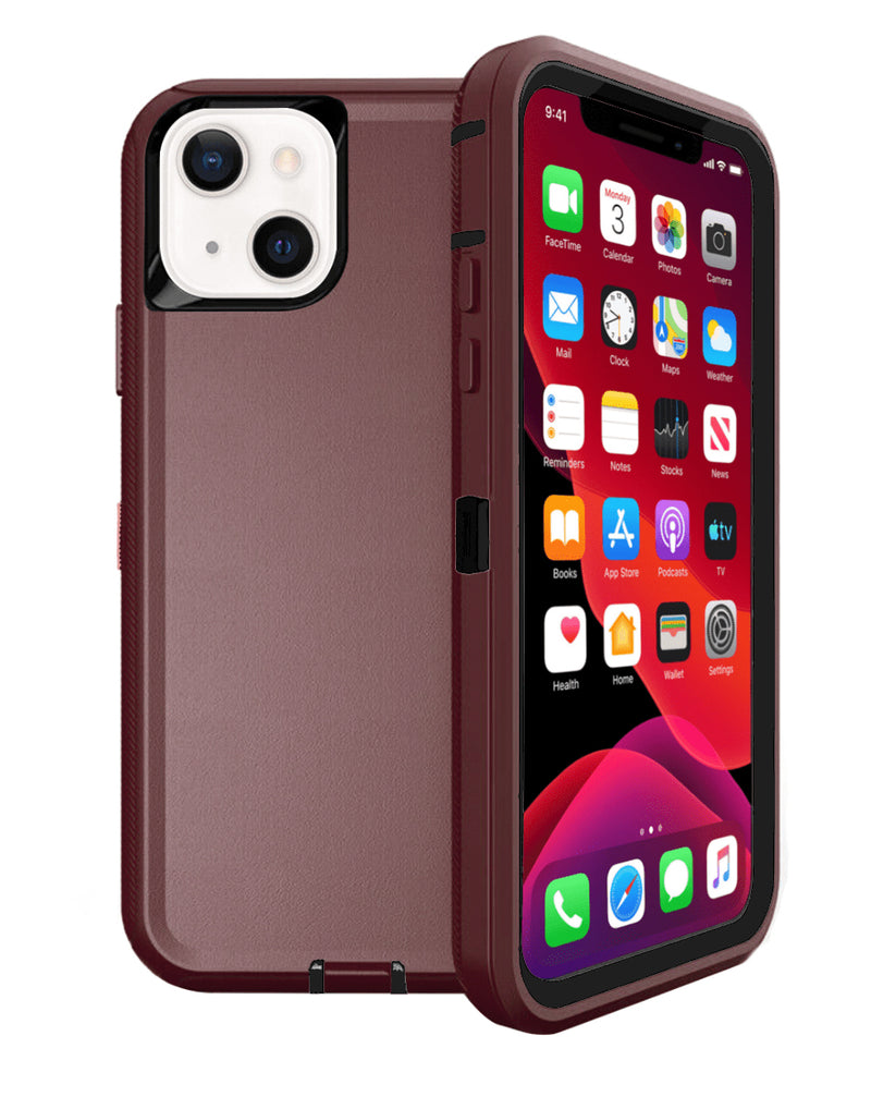 Encuentra la mejor funda robusta para iPhone 13 Mini en Guatemala con los colores MAROON & BLACK en SlowBack, distribuidor mayorista de accesorios y cases.