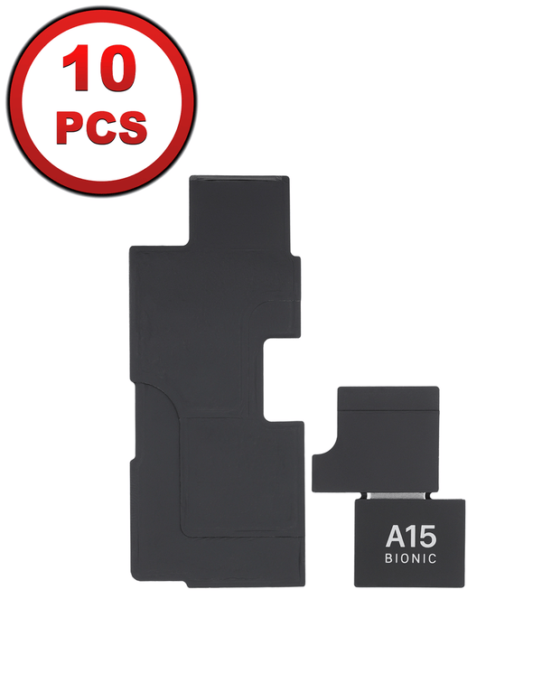 Protege la placa base de tu iPhone 13 Pro con este set de 10 escudos térmicos, ideal para mayoristas en Guatemala.
