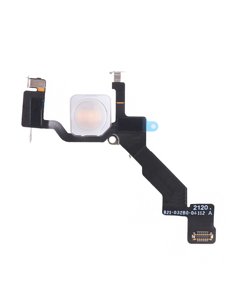 Encuentra el cable flex de la linterna para iPhone 13 Pro Max en talleres de reparación de iPhone en Guatemala.