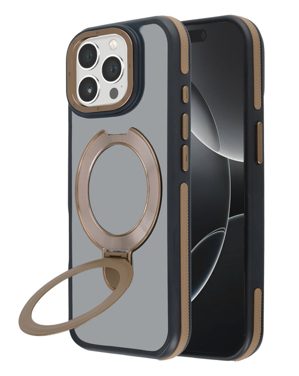 Encuentra la funda mate transparente con soporte para carga inalámbrica para iPhone 13 Pro Max en Guatemala, disponible en color DARK BROWN, ideal para proteger tu dispositivo.