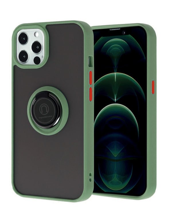 Encuentra en Guatemala fundas para iPhone 13 Pro Max de colores llamativos con portador I-ring, combinando protección y estilo.