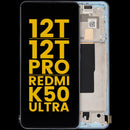 Pantalla OLED azul refurbished con marco para Xiaomi 12T, 12T Pro, Redmi K50 Ultra, lista para reparación.