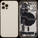 Encuentra tapa trasera con puerto de carga, cable flex y partes pequeñas para iPhone 12 Pro en Guatemala.