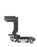 Reparación de puerto de carga con cable flex para iPhone 13 Mini de color rosa en Guatemala.