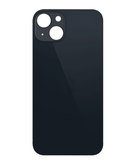 Tapa trasera con orificio de cámara más grande para iPhone 13 Mini en Guatemala, disponible en color Midnight.