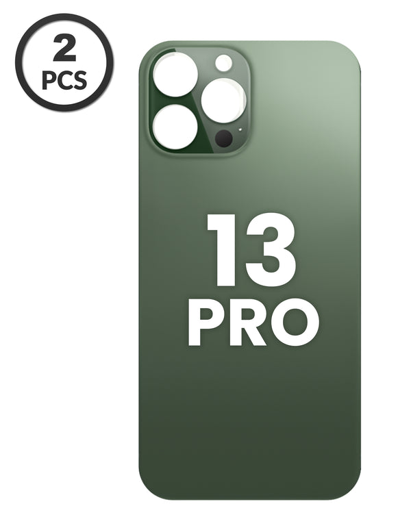 Tapa trasera sin logo para iPhone 13 Pro en color Alpine Green con orificio de cámara más grande en Guatemala.