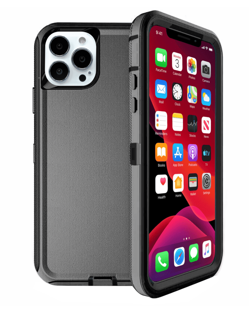 Protege tu iPhone 13 Pro con una funda heavy duty de color negro en Guatemala.