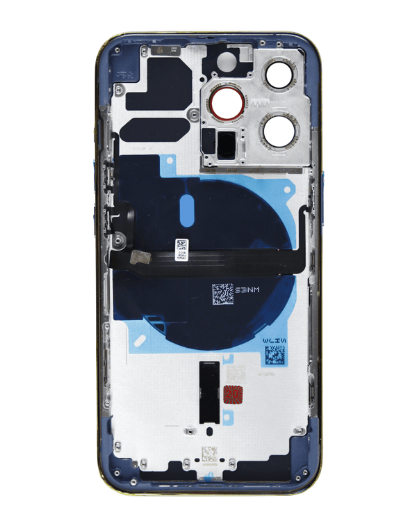 Encuentra tapa trasera con componentes preinstalados para iPhone 13 Pro en Guatemala con envío rápido en reparaciones de dispositivos electrónicos.
