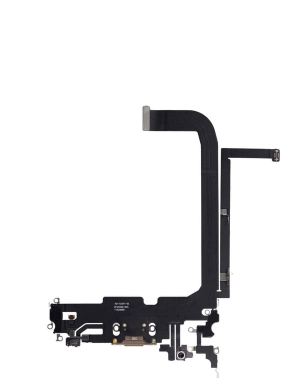 Reparación del puerto de carga flex para iPhone 13 Pro Max GOLD en Guatemala, mayoristas de cables flexibles y etiquetas BajoPPLCD disponibles.