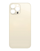 Tapa trasera color Gold con orificio de cámara para iPhone 13 Pro Max disponible en Guatemala para reparaciones en talleres de componentes móviles.
