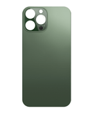 Tapa trasera con agujero de cámara más grande para iPhone 13 Pro Max sin logo en color Alpine Green en Guatemala.