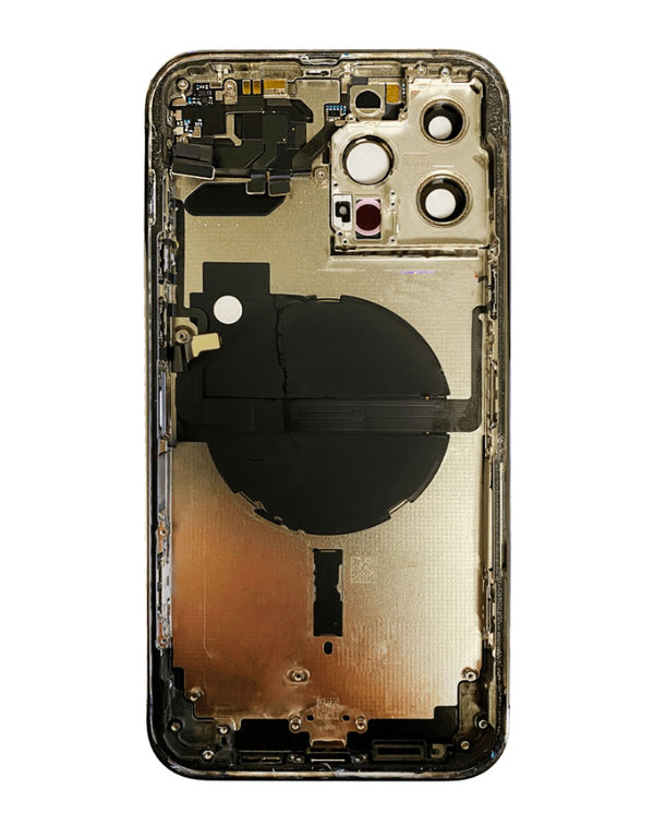 Encuentra tapas traseras con componentes preinstalados para iPhone 13 Pro Max en Guatemala, ideal para reparaciones en talleres especializados.