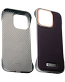 Protege tu iPhone 13 Pro Max con estilo con la Funda EVO Carbon Design Leather Slim en color morado en Guatemala.