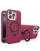 Funda heavy duty MAROON con carga inalámbrica y soporte para iPhone 13 Pro Max en Guatemala.