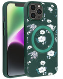 Compra el Case de carga inalámbrica Flower Design DARK GREEN para tu iPhone 13 Pro Max en Guatemala.