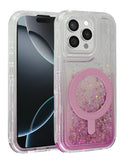 Encuentra la mejor funda bumper glitter líquido con carga inalámbrica para iPhone 13 Pro Max en Guatemala con SlowBack, mayorista de accesorios para iPhone.
