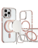 Funda magnética transparente delgada con soporte para cámara iPhone 13 Pro Max en Guatemala, compra la tuya en SlowBack, mayorista de accesorios para iPhone.