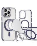 Funda magnética transparente con soporte de cámara para iPhone 13 Pro Max en Guatemala.